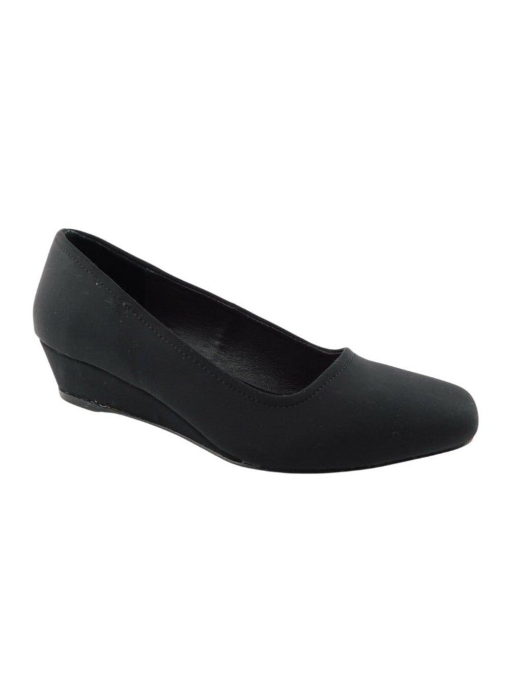 DONALD J. PLINER Black Micro Fiber Slip-on Wedged Flats 5
